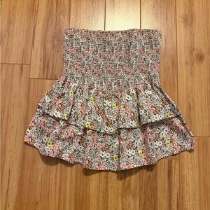 Nation Mitzi Smocked Skirt with Ruffle Tiered Hem